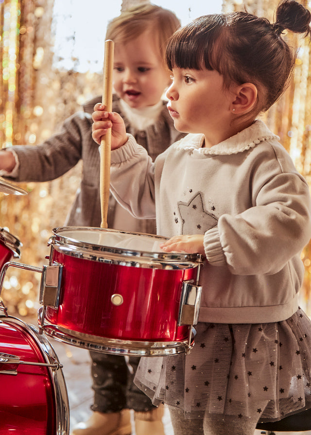 Vestido combinado tul