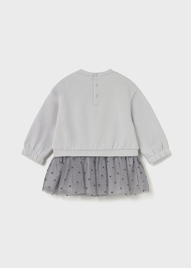 Vestido combinado tul