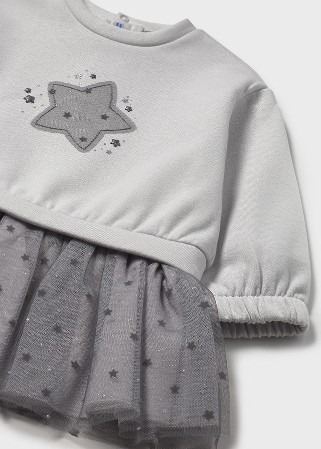 Vestido combinado tul