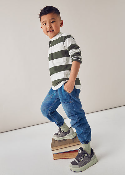 Pantalon denim parachute