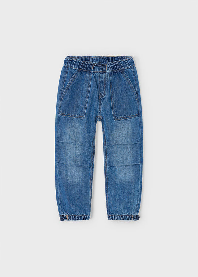 Pantalon denim parachute