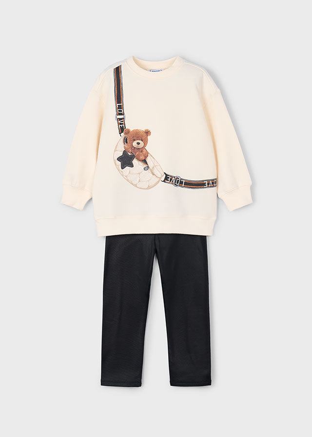 Conj. pullover leggings pu