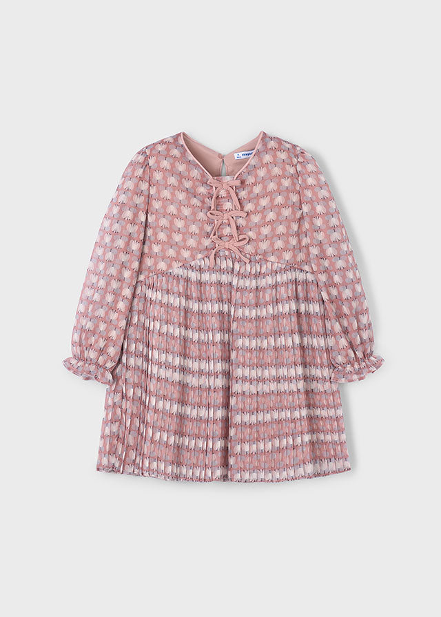 Vestido plisado estampado