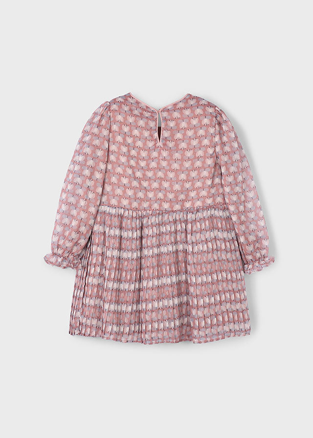 Vestido plisado estampado