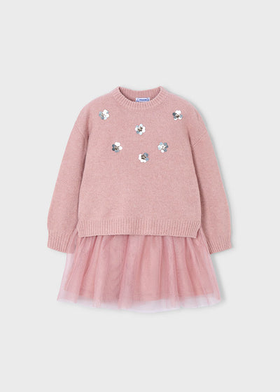 Vestido tricot combinado