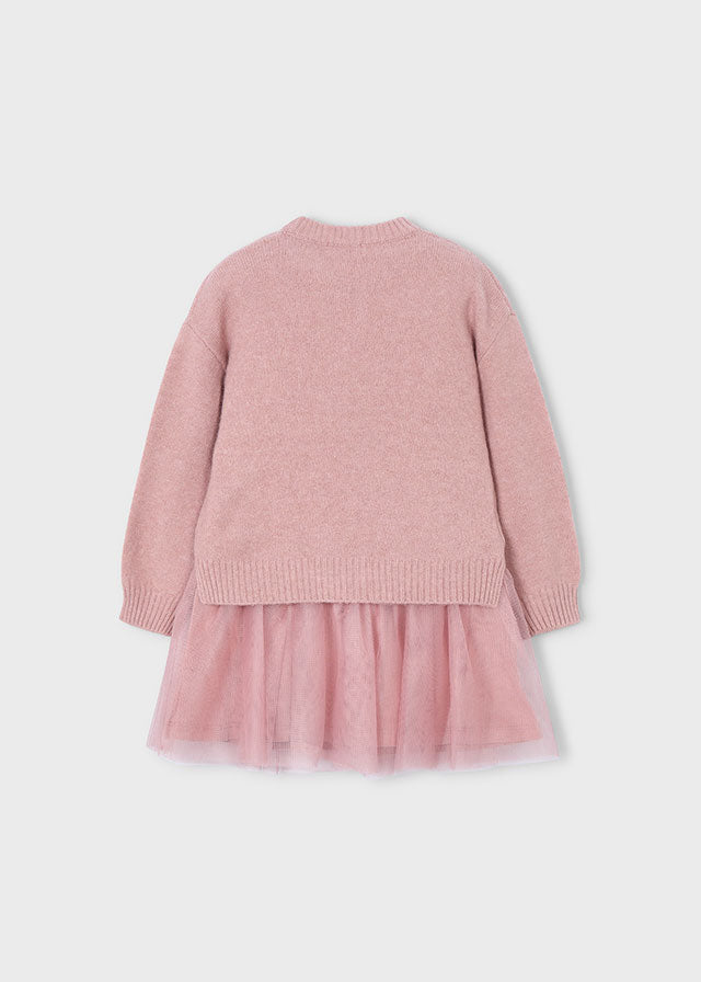 Vestido tricot combinado
