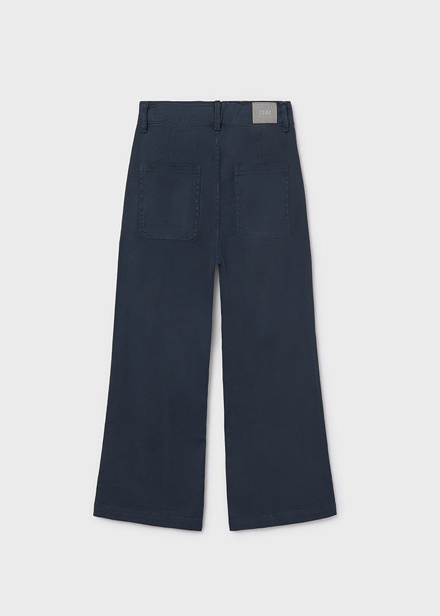 Pantalon largo sarga wide leg