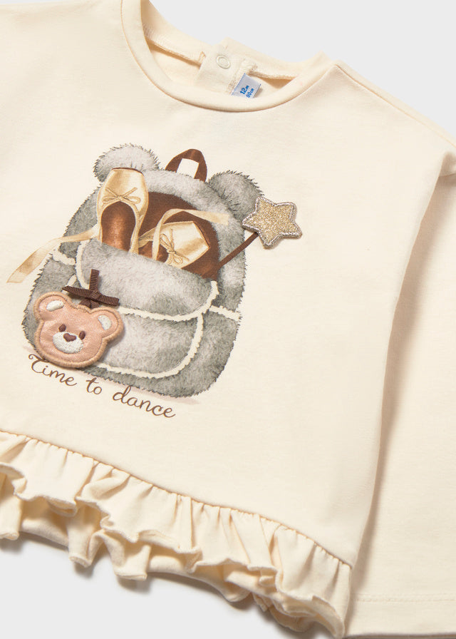 Camiseta de manga larga play Mayoral para niña, modelo 2001, color Soja-080