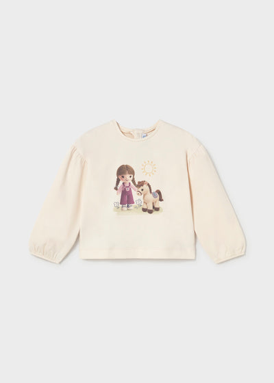 Camiseta de manga larga gráfica Mayoral para niña