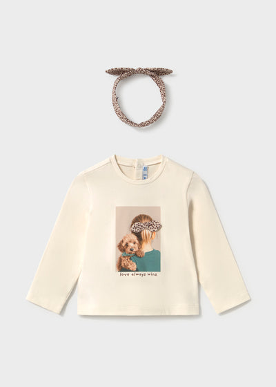 Camiseta de manga larga con diadema Mayoral para niña