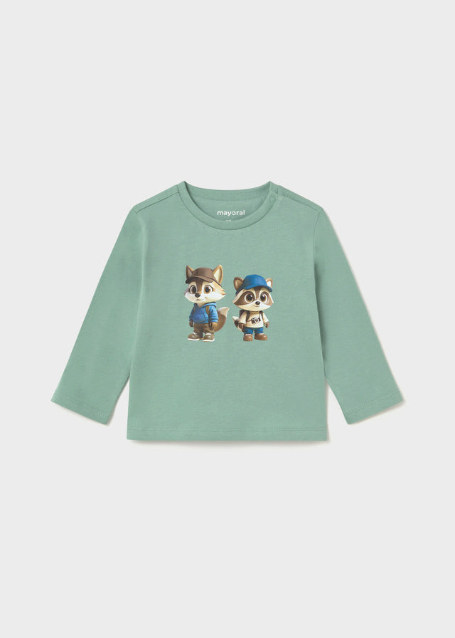 Camiseta manga larga amigos niño, Mayoral, modelo 2013, en color Acuario