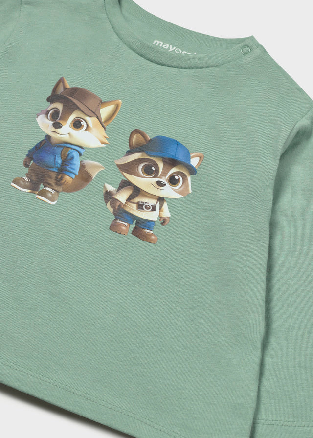 Camiseta manga larga amigos niño, Mayoral, modelo 2013, en color Acuario