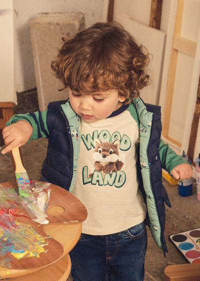 Camiseta manga larga peluche niño