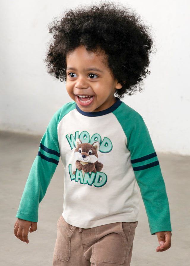 Camiseta manga larga peluche niño, Mayoral, modelo 2014, en color Acacia