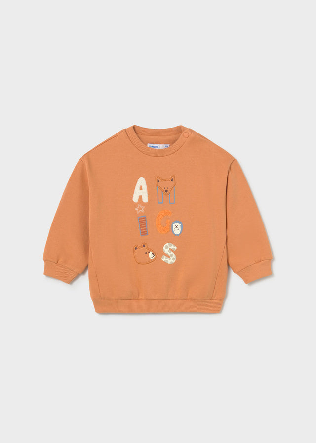 Pullover sin capucha niño, Mayoral, modelo 2418, en color Néctar