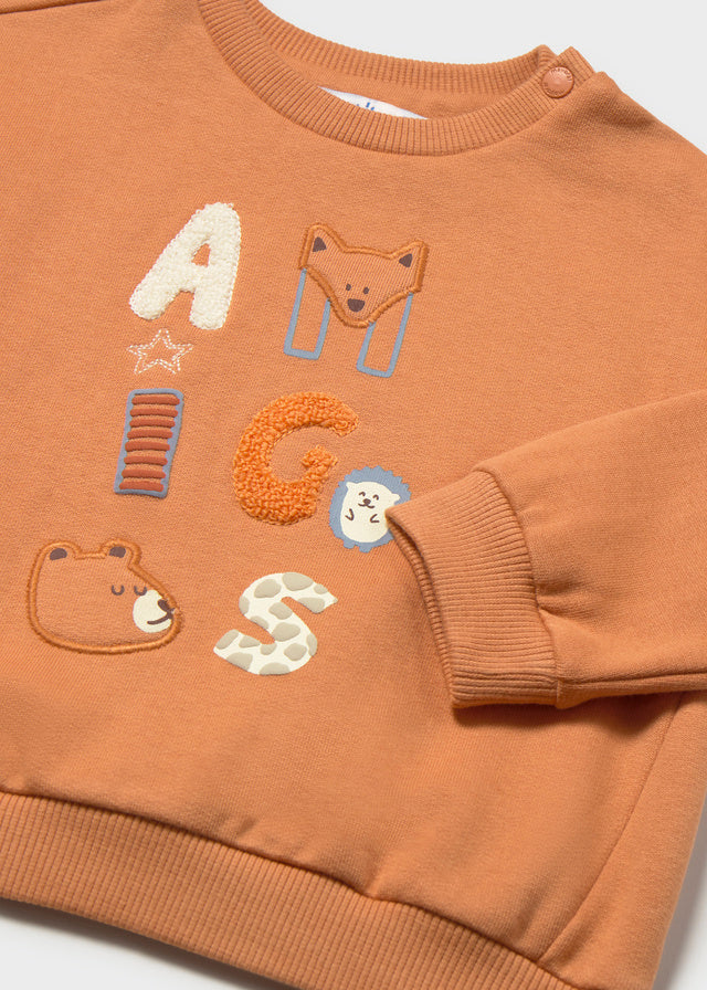 Pullover sin capucha niño, Mayoral, modelo 2418, en color Néctar