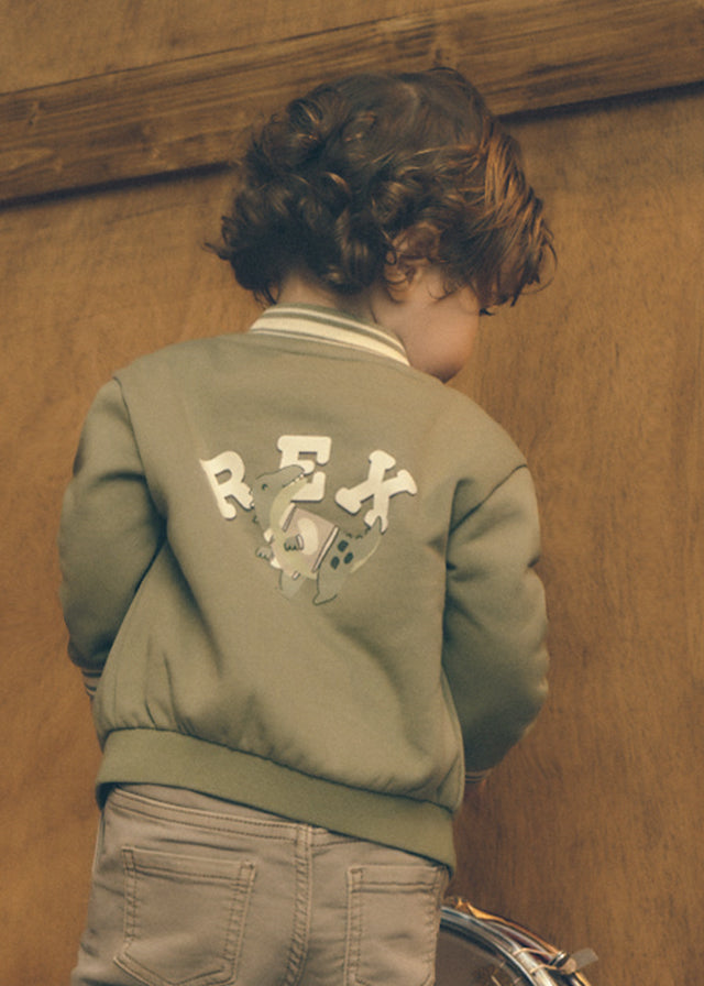 Chaqueton soft reversible niño, Mayoral, modelo 2421, en color Laurel