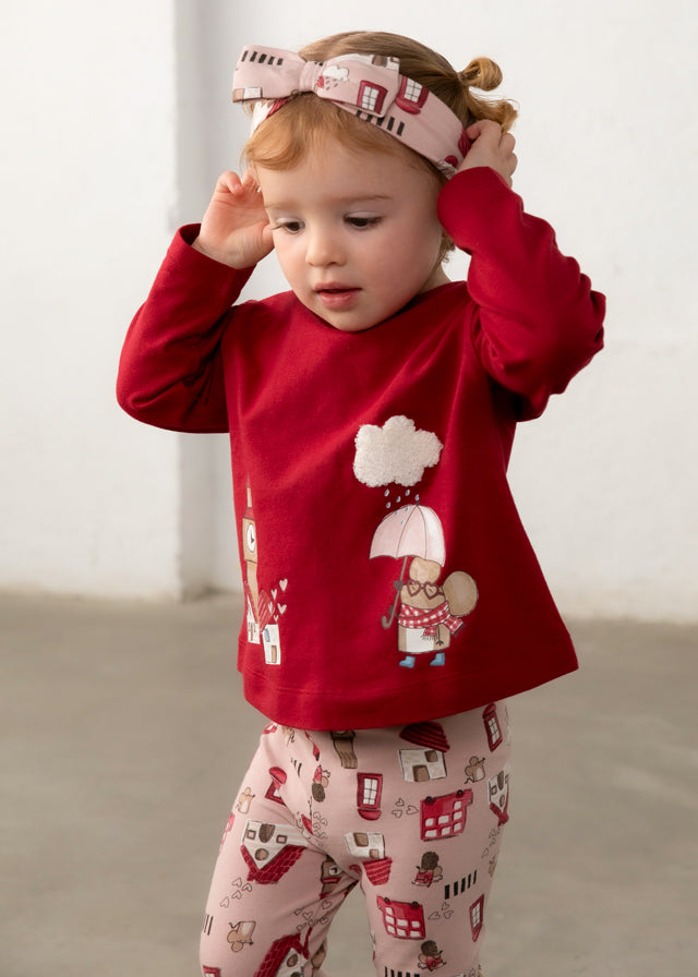 Conj. leggings con diadema Mayoral para niña, modelo 2780, color Rooibos-069