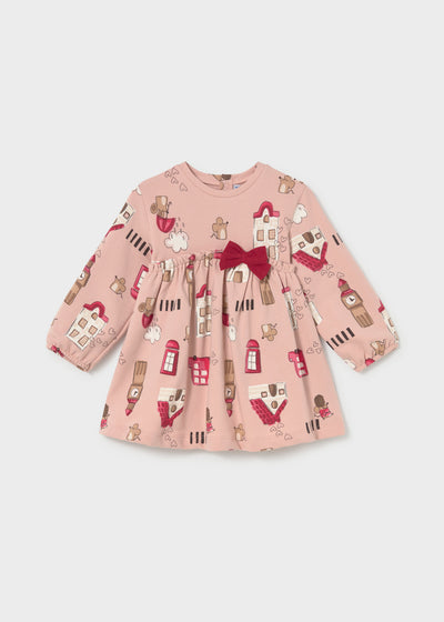 Vestido felpa estampado Mayoral para niña