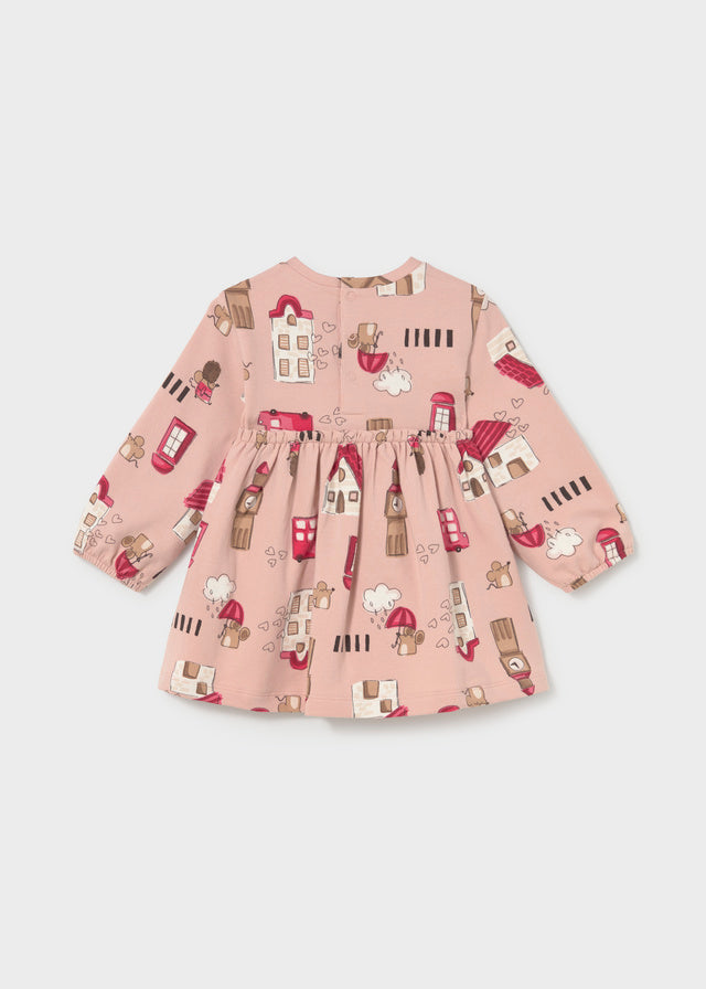 Vestido felpa estampado Mayoral para niña, modelo 2938, color Petisui-010