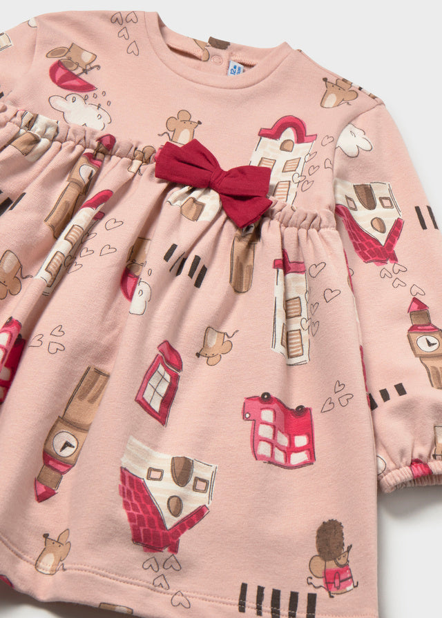 Vestido felpa estampado Mayoral para niña, modelo 2938, color Petisui-010