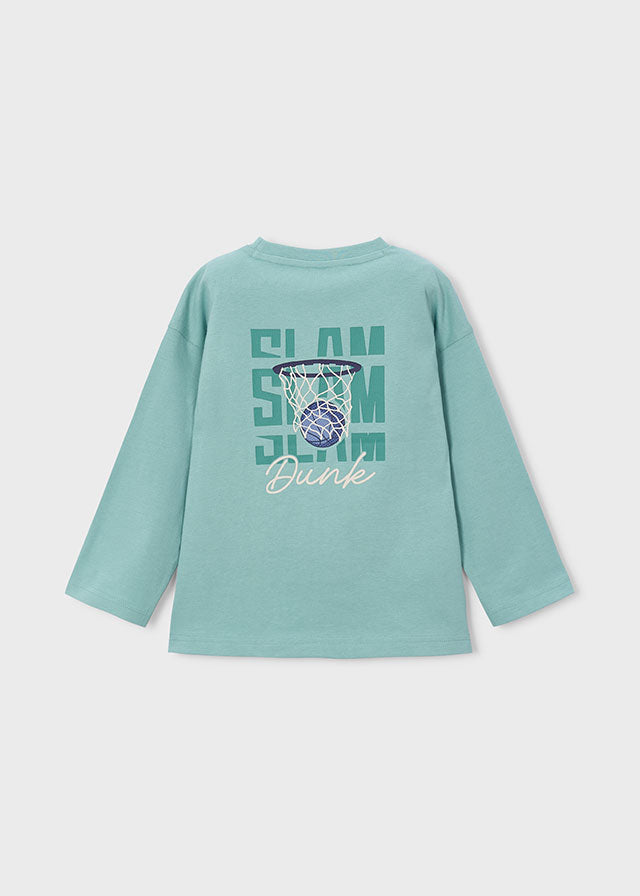 Camiseta manga larga rolling niño, Mayoral, modelo 4005, en color Glaciar