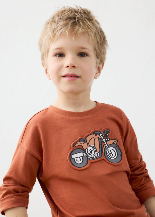 Camiseta manga larga back print niño, Mayoral, modelo 4006, en color Acuario