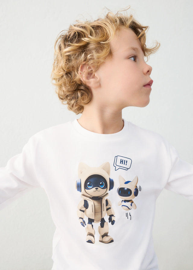 Camiseta manga larga glow in the dark niño, Mayoral, modelo 4013, en color Teja