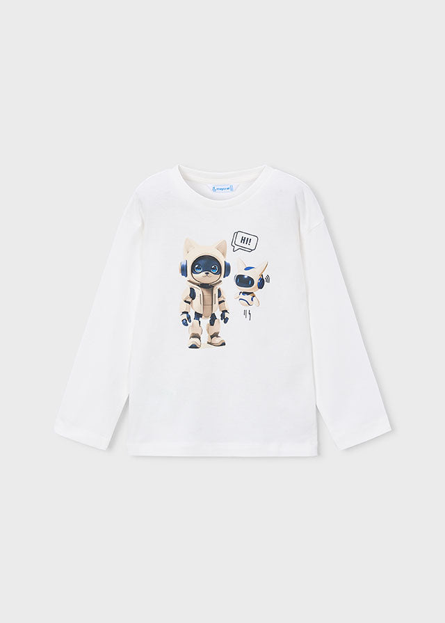 Camiseta manga larga glow in the dark niño, Mayoral, modelo 4013, en color Teja