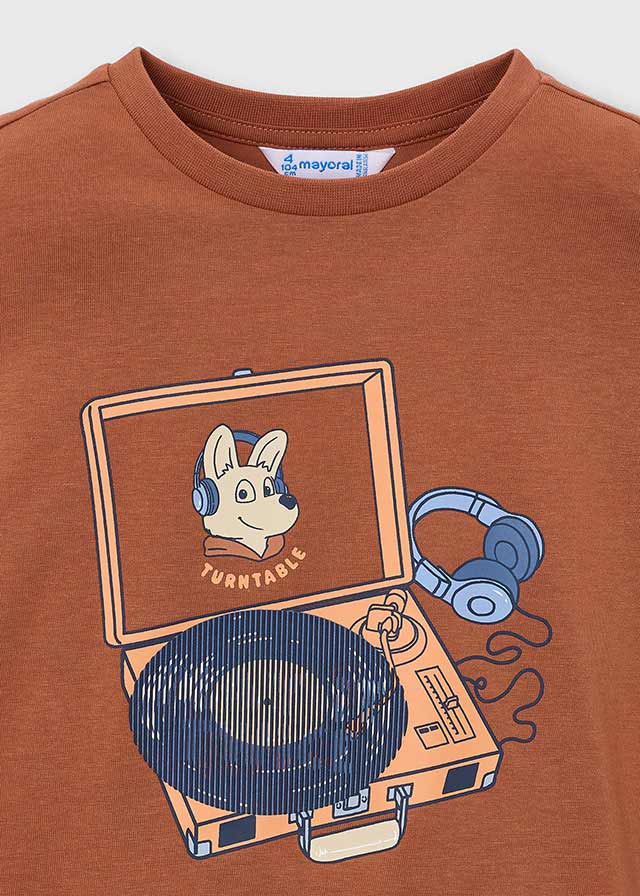 Camiseta manga larga robot niño, Mayoral, modelo 4014, en color Nata