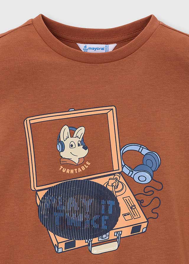 Camiseta manga larga robot niño, Mayoral, modelo 4014, en color Nata