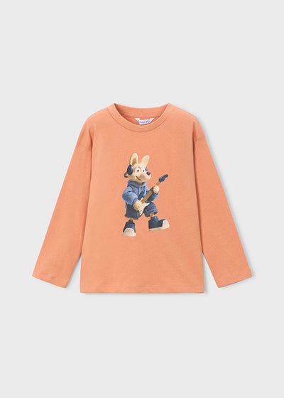 Camiseta manga larga animal niño