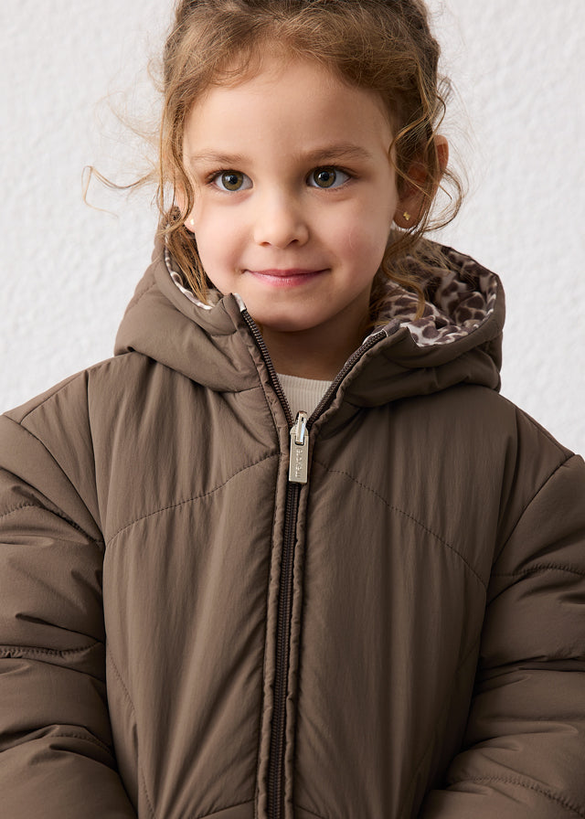 Chaqueton reversible niña, Mayoral, modelo 4418, en color Castaña