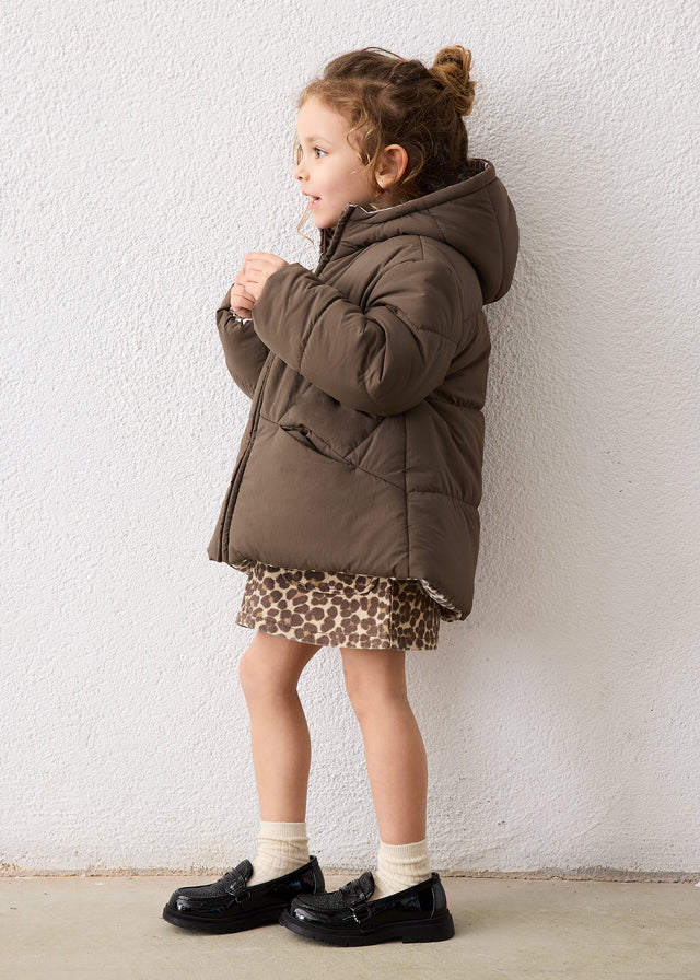 Chaqueton reversible niña, Mayoral, modelo 4418, en color Castaña