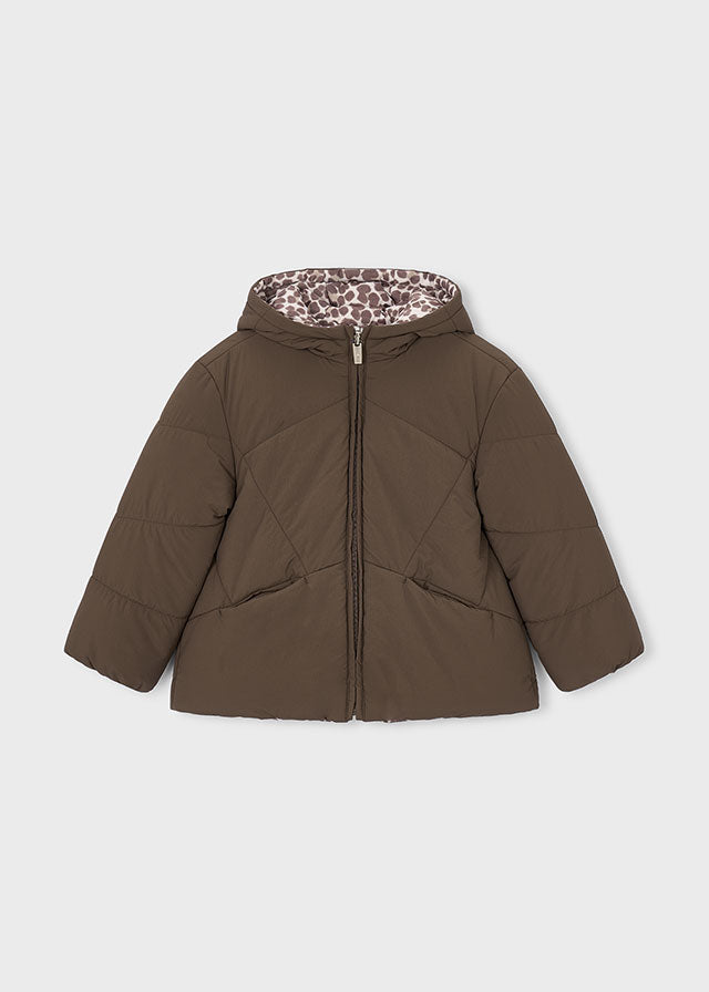 Chaqueton reversible niña, Mayoral, modelo 4418, en color Castaña