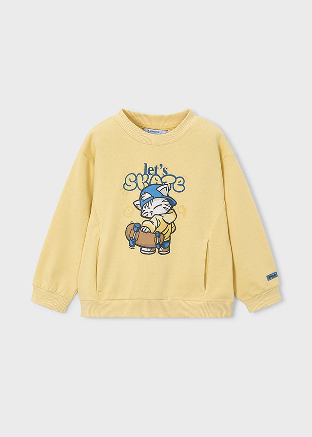 Pullover print niño, Mayoral, modelo 4454, en color Maíz