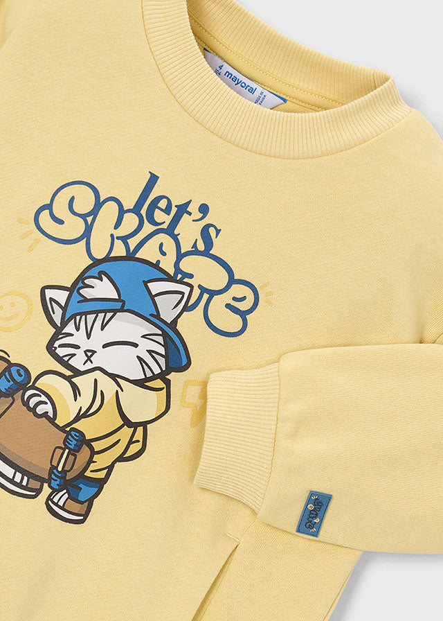 Pullover print niño, Mayoral, modelo 4454, en color Maíz