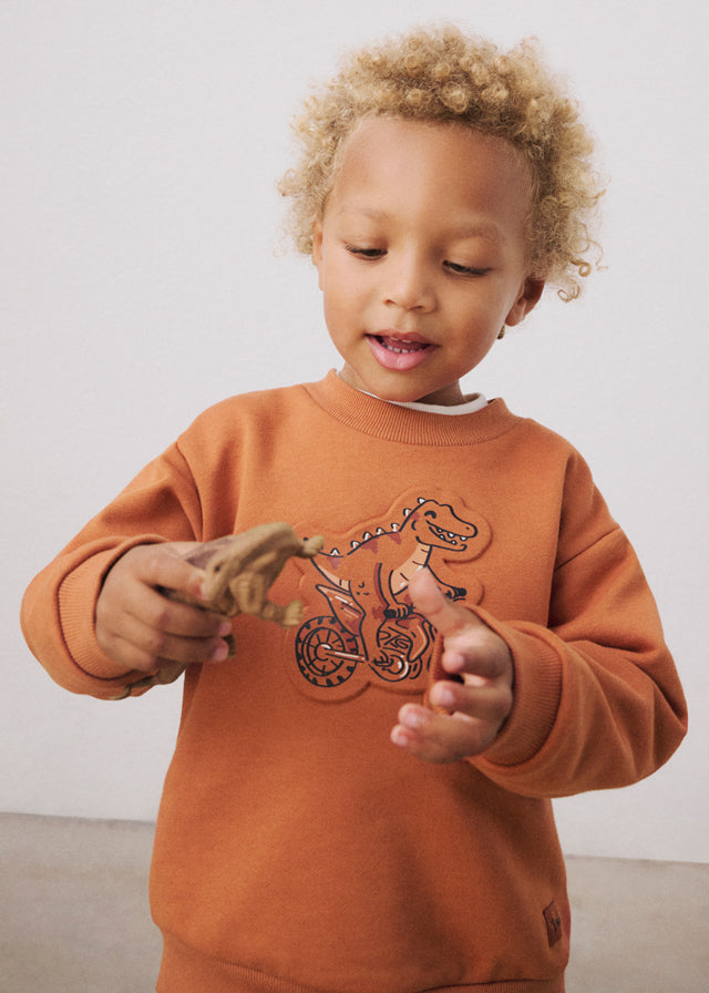 Pullover embossed niño, Mayoral, modelo 4459, en color Teja