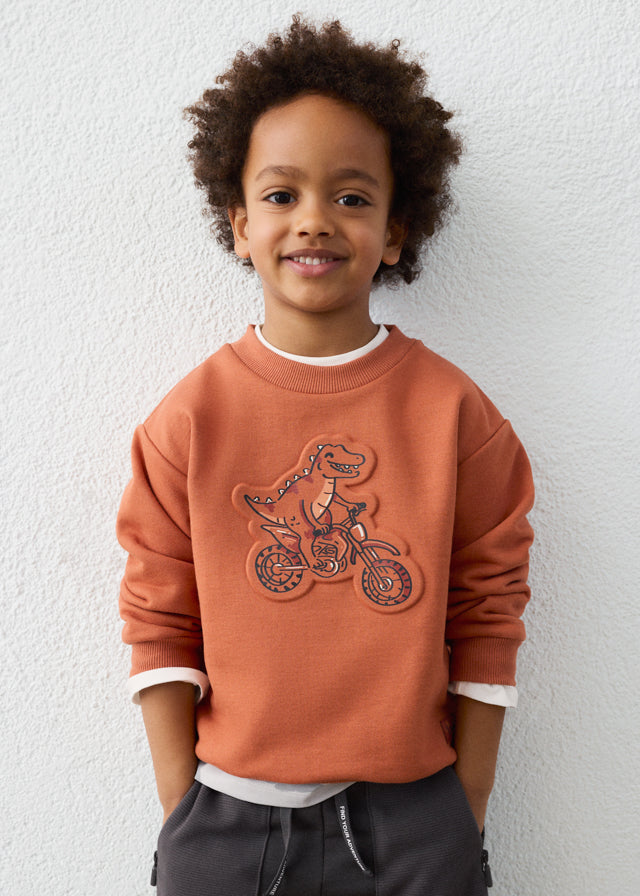 Pullover embossed niño, Mayoral, modelo 4459, en color Teja