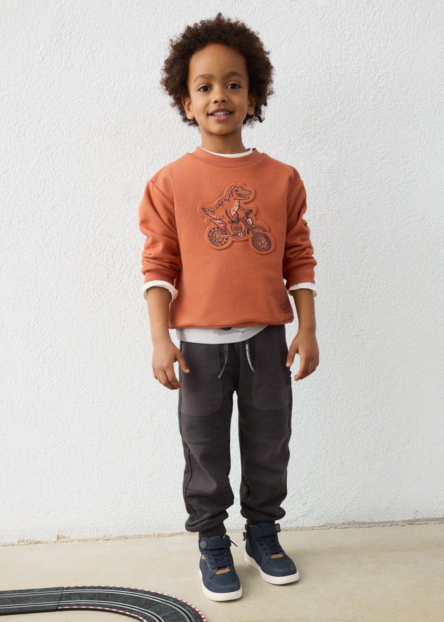 Pullover embossed niño, Mayoral, modelo 4459, en color Teja