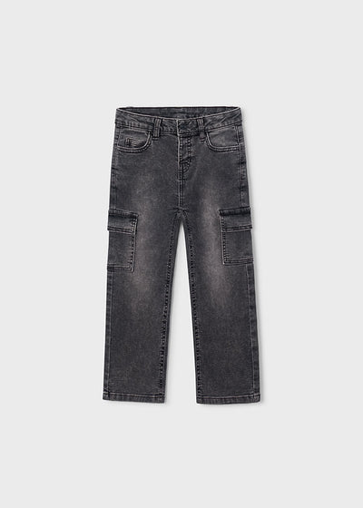 Pantalon soft denim cargo niño