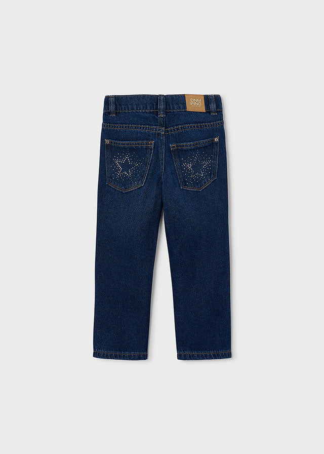 Pantalón largo denim fantasia niña, Mayoral, modelo 4520, en color Oscuro
