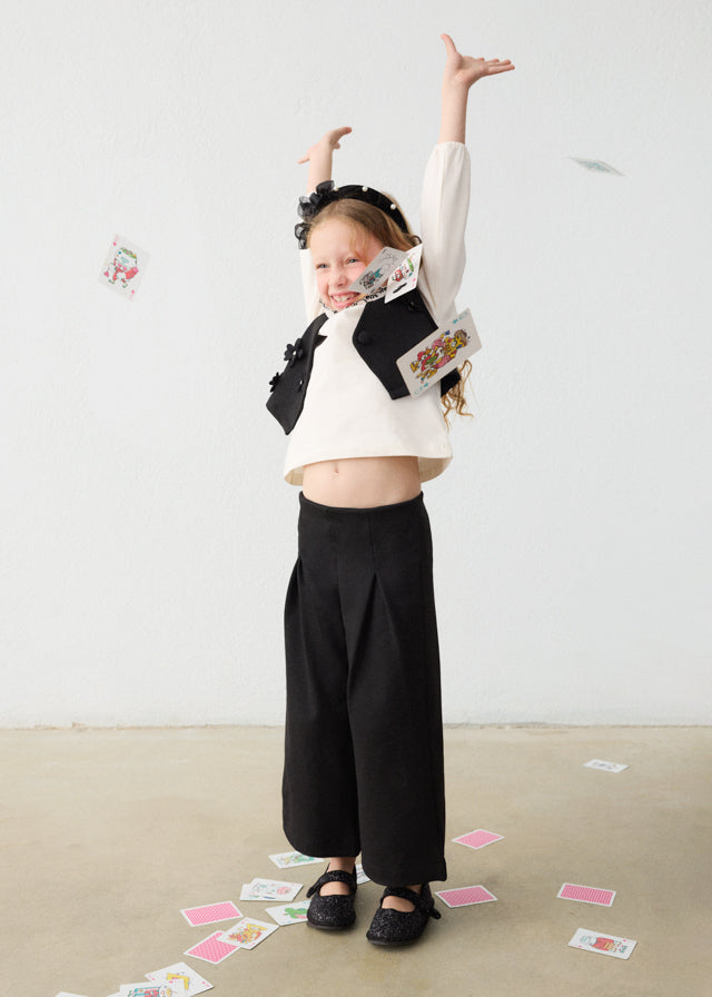 Conjunto pantalón largo chaleco niña, Mayoral, modelo 4531, en color Negro