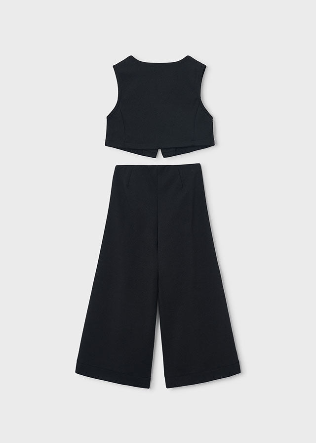 Conjunto pantalón largo chaleco niña, Mayoral, modelo 4531, en color Negro