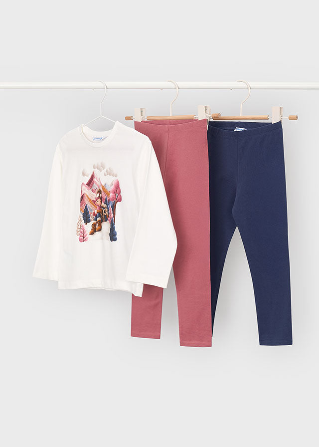 Conjunto leggings 3 piezas niña, Mayoral, modelo 4735, en color Indigo