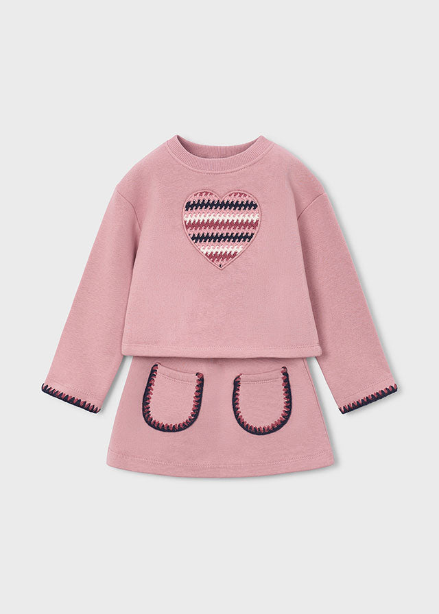 Conjunto falda felpa niña, Mayoral, modelo 4932, en color Pastel