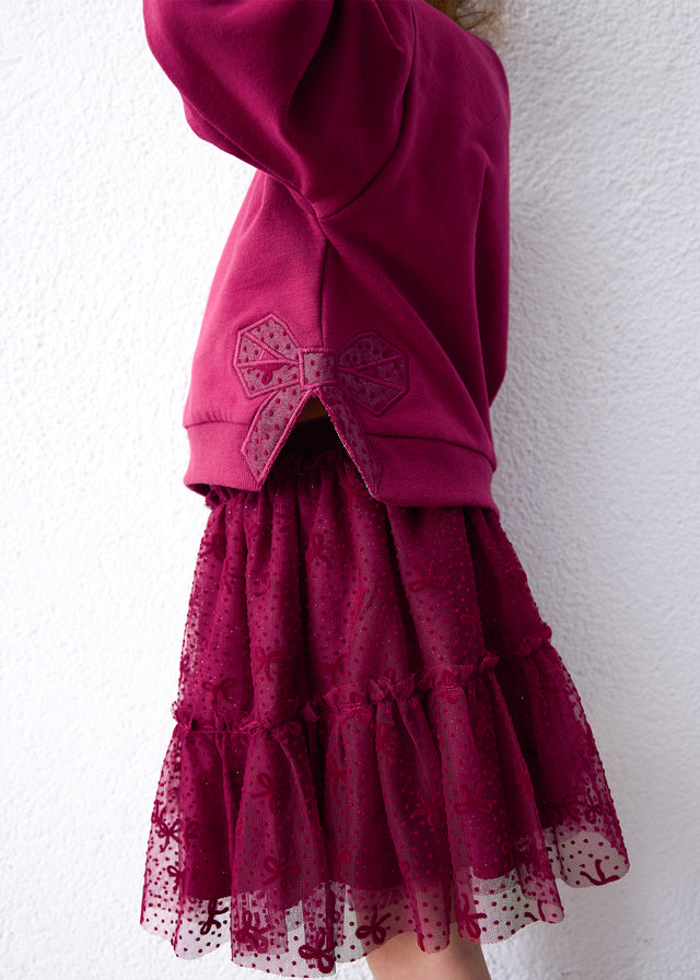 Conjunto falda tul niña, Mayoral, modelo 4934, en color Framboise