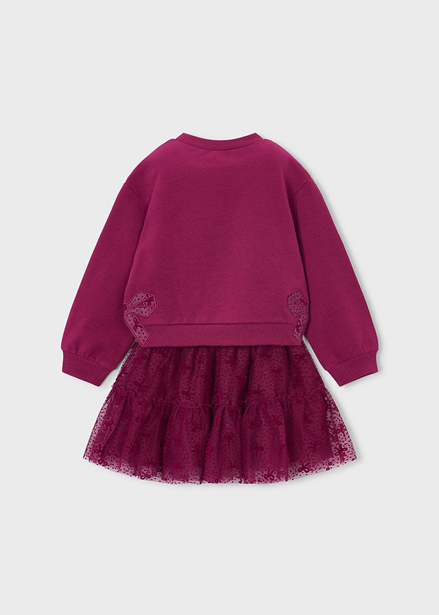 Conjunto falda tul niña, Mayoral, modelo 4934, en color Framboise