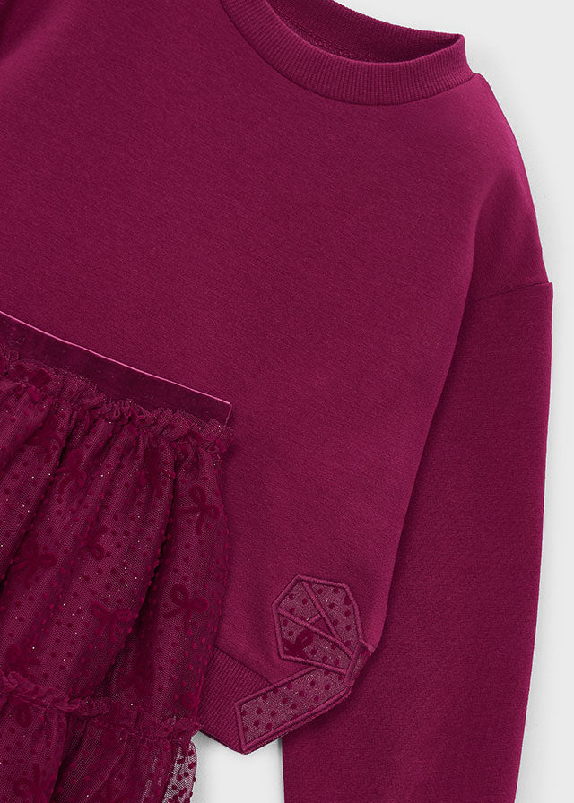 Conjunto falda tul niña, Mayoral, modelo 4934, en color Framboise