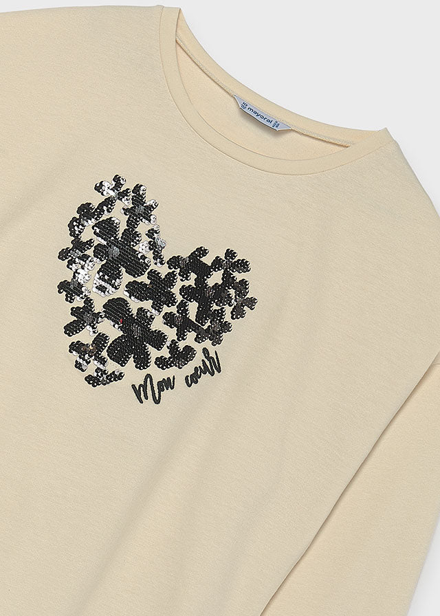 Camiseta tachuelas Mayoral para niña, modelo 7064, color Macchiato-063